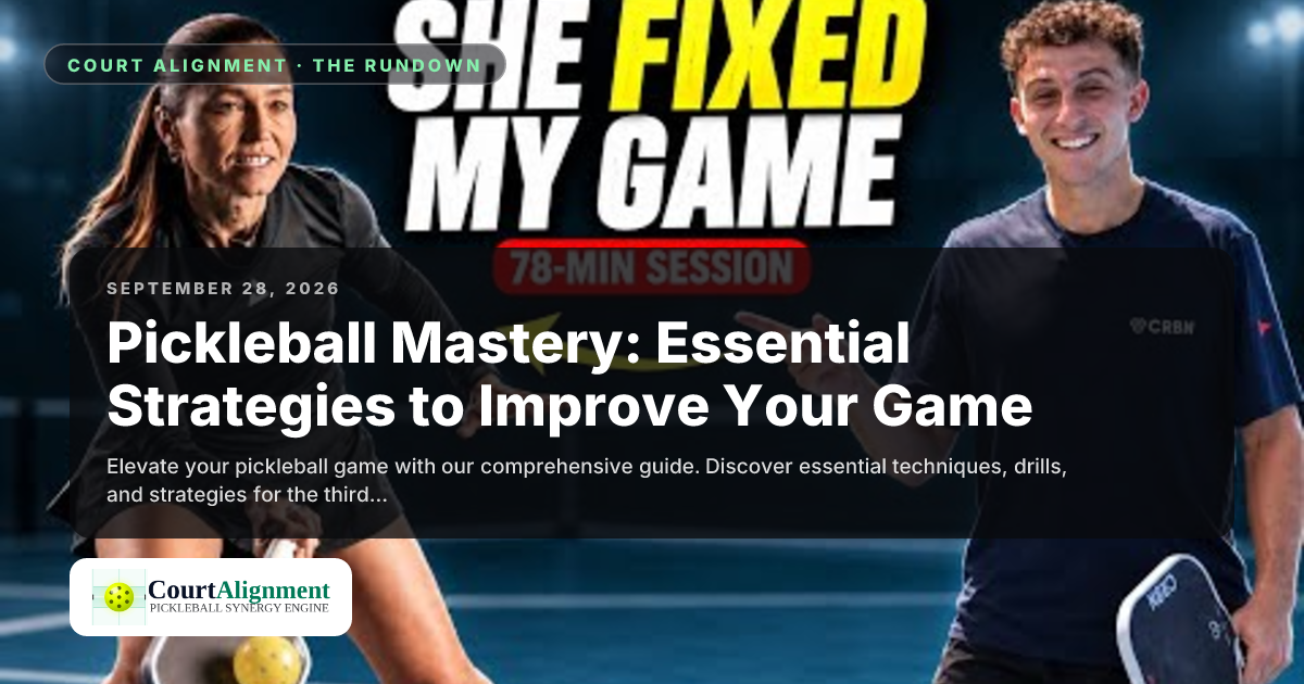 Pickleball Mastery: Essential Strategies to Improve Your Game — Court Alignment share card